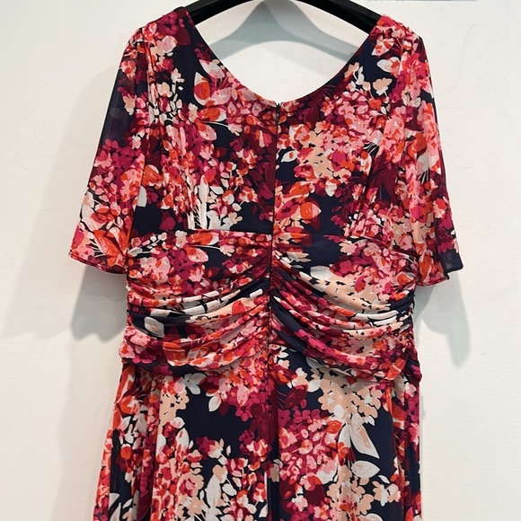 R&M Richards 7316 High Low Short Sleeve Print Dress - Picture 8 of 11
